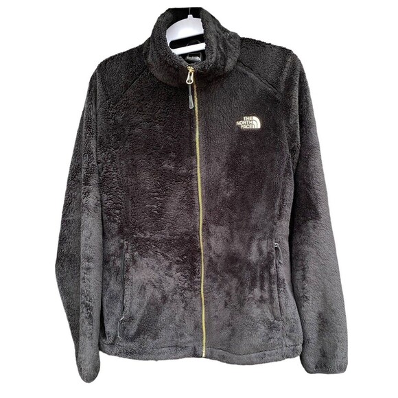 The North Face Osito Black Curry Gold fuzzy fleece jacket Women's Size Medium M - Picture 2 of 10